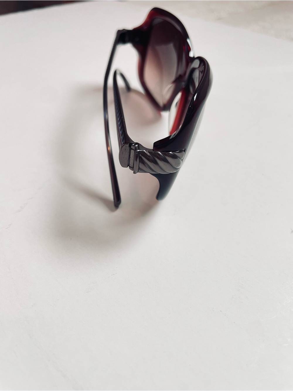 David Yurman Waverly Merlot/Taupe Sunglasses 57mm Cable Square DY034 - Picture 5 of 15